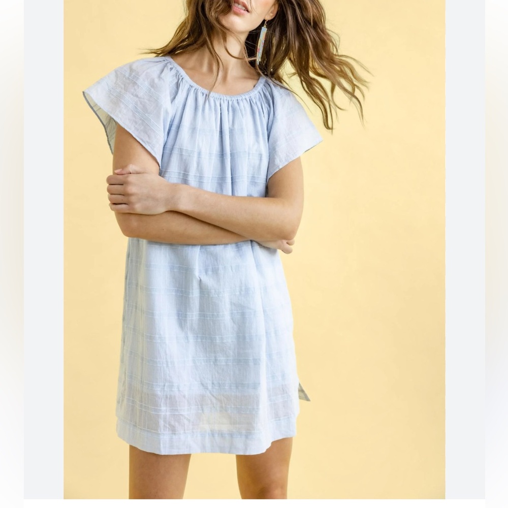 Lilla P Flutter Sleeve Raglan Dress in light BLUE